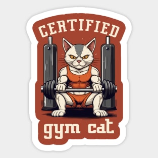 Certified Gym Cat Sticker